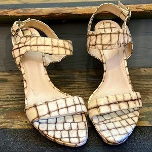 Dior White Alligator Print White Heels